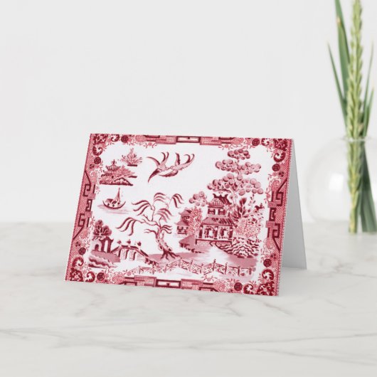 Rode Wilg Wenskaart Kaart (Voorkant)