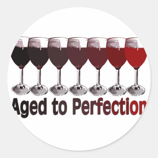 Rode wine Birthday Ronde Sticker (Voorkant)