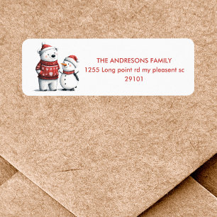 Rode Winter Beer & Sneeuwmannen   Winter Wonderlan Etiket