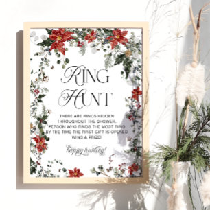 Rode Winter Evergreen Ring Hunt Vrijgezellenfeest  Poster