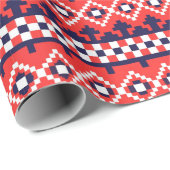 Rode Winter Fair Isle kerstcadeau Cadeaupapier (Rol Hoek)