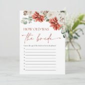 Rode Winter Kerstmis Hoe oud was het bruidsspel Kaart (Staand voorkant)