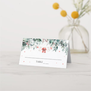 Rode Winter Sneeuw Kerst Babykleren Plaatskaart