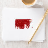 Rode Winter Tree Sneeuwscène Retouradres Label (Insitu)