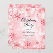 Rode Winter Wonder Invite Programma & Menu (Voorkant / Achterkant)