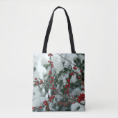 Rode Winterbessen Kerstvakantie Canvas tas (Voorkant)