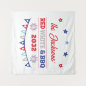 Rode wit en BBQ op 4 juli familienaam vuurwerk Wandkleed (Voorkant (horizontaal))