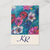 RODE WIT-KLEURSTROMEN IN BLAUWE MONOGRAM VISITEKAARTJE (Achterkant)