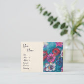 RODE WIT-KLEURSTROMEN IN BLAUWE MONOGRAM VISITEKAARTJE (Staand voorkant)