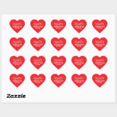 Rode Witte Aangepaste Monogram Trouwontwerp Hart Sticker (Vel)