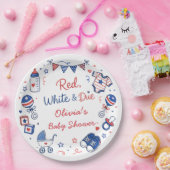 Rode Witte Babybordjes Papieren Bordje (Feest)