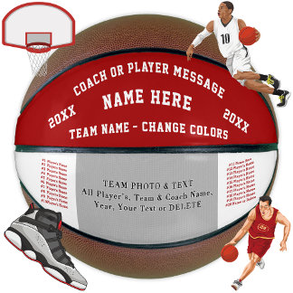 Rode, witte Basketball-cadeaus voor touringcars, s Basketbal
