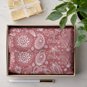 Rode witte batik boho stijl bloemrijke paisley pat tissuepapier