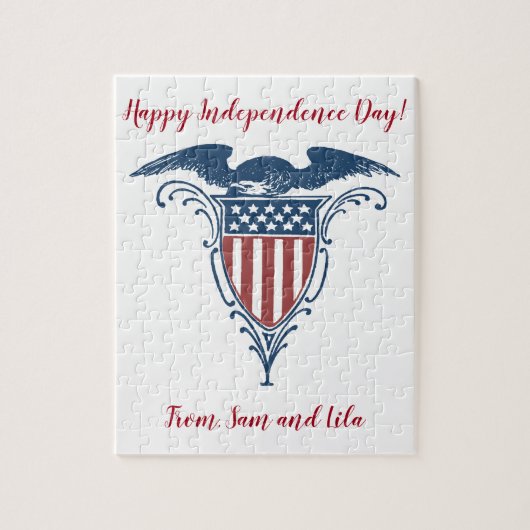  rode witte blauwe Amerikaanse adelaar sterren Legpuzzel (Verticaal)