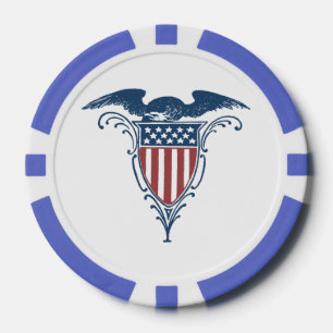 rode witte blauwe Amerikaanse adelaar sterren Poker Chips