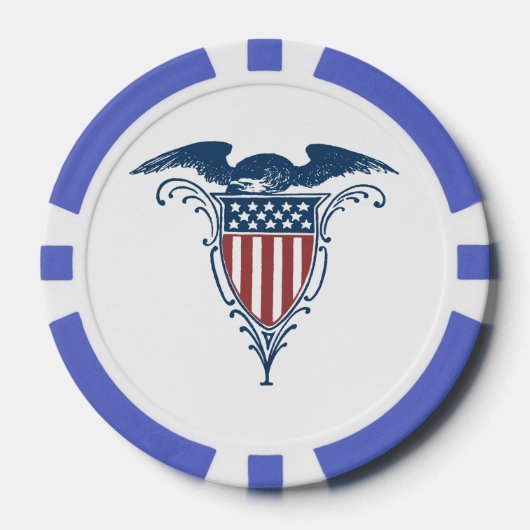 rode witte blauwe Amerikaanse adelaar sterren Poker Chips (Voorkant)