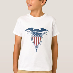 rode witte blauwe Amerikaanse adelaar sterren T-shirt
