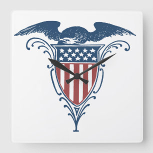  rode witte blauwe Amerikaanse adelaar sterren Vierkante Klok