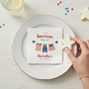 Rode Witte Blauwe Amerikaanse Baby Shower Papieren Servet