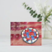 Rode, witte & blauwe appeltaart briefkaart (Staand voorkant)