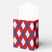 Rode, witte, blauwe Argyle 1-FAVOR BOX tent Bedankdoosjes (Geopend)