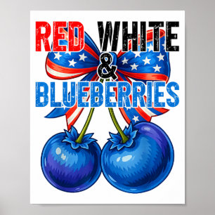 Rode Witte Blauwe Bosbessen Grappig Patriottisch R Poster