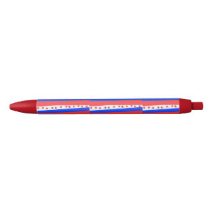 Rode Witte Blauwe Cirkels Strepen Inkt Pen