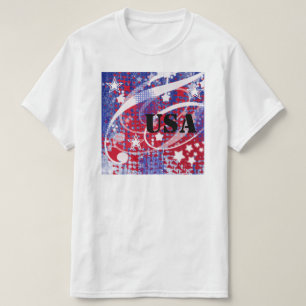 Rode, Witte & Blauwe Gepersonaliseerde Glorie T-shirt