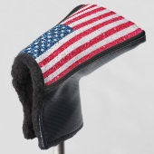 Rode Witte Blauwe Glitter Patriottische Amerikaans Golfheadcover (3/4 voorkant)