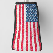 Rode Witte Blauwe Glitter Patriottische Amerikaans Golfheadcover (Draai 90)