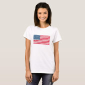 Rode Witte Blauwe Glitters Patriottische Amerikaan T-shirt (Voorkant volledig)