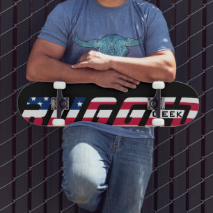rode witte blauwe RUGGED GEEK VS vlag Skateboard