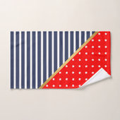 RODE WITTE BLAUWE STARS EN STRIPEN BATHROOM TOWEL BAD HANDDOEK (Handdoek)