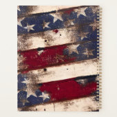 Rode witte blauwe sterren en stripes planner (Achterkant)