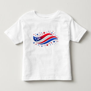 Rode Witte Blauwe Sterren & Golf Ontwerp – USA Tro Kinder Shirts