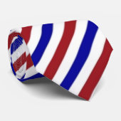 Rode witte blauwe streep stropdas (Opgerold)