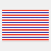 Rode witte blauwe strepen inpakpapier vel (Voorkant)