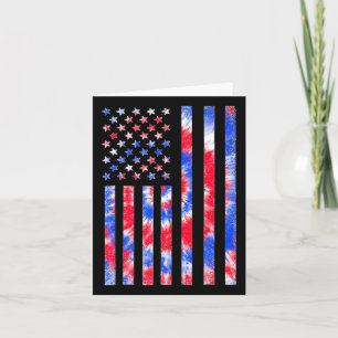Rode Witte Blauwe Tie Dye Amerikaanse Vlag Vintage Kaart