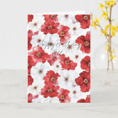 Rode Witte Bloemen Verjaardag Kaart (Gele Bloem)