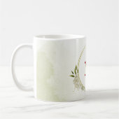 Rode witte bloemengebladerte  koffiemok (Links)