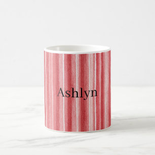 Rode Witte Blush Roze Strepen Valentijnsdag Koffiemok