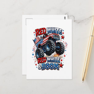 Rode Witte Boem Monstertruck Briefkaart