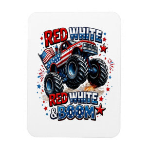 Rode Witte Boem Monstertruck Magneet