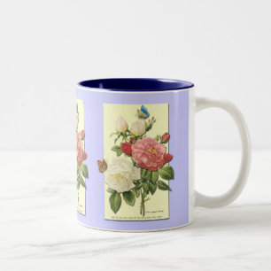Rode Witte Botanische Rozen Koffie Mok