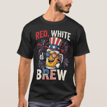 Rode Witte Brouwsel Grappige Patriottische Biker T