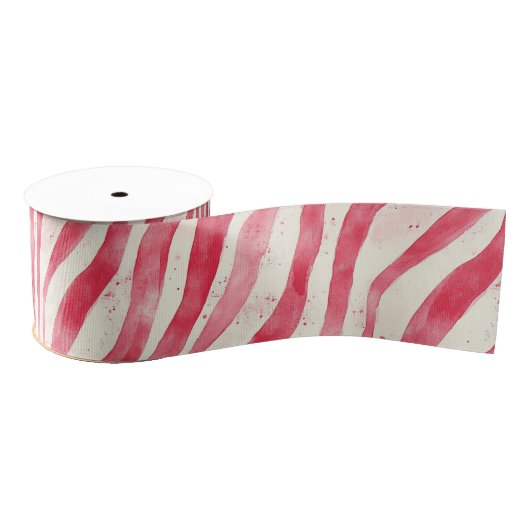 Rode Witte Candy Cane Strepen Kerstmis Grosgrain Lint (Spoel)