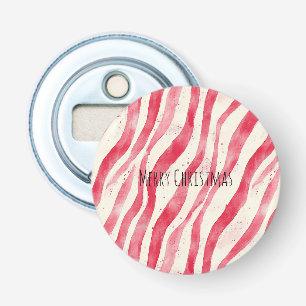 Rode Witte Candy Canes Kerst Button Flesopener