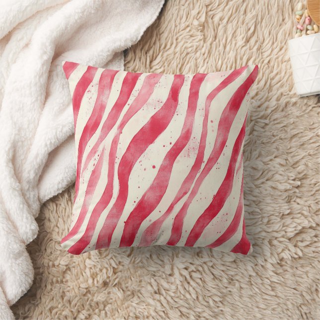 Rode Witte Candy Canes Kerstmis   Kussen (Deken)