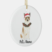 Rode & Witte Cattledog Heeler Kerstmis Keramisch Ornament (Rechts)