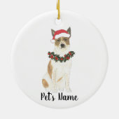 Rode & Witte Cattledog Heeler Kerstmis Keramisch Ornament (Achterkant)